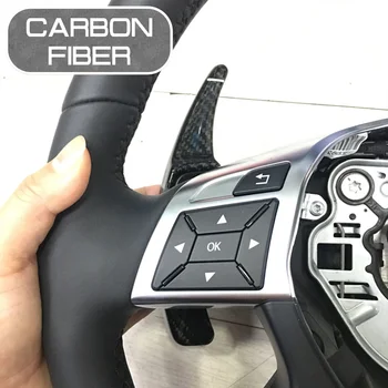 Carbon Fiber Volante Vozidla Rozšíriť Pádlo Pre Mercedes Benz A/B/C/E/M Trieda GLK SLK GL Radiacej Zahŕňa Auto Samolepky