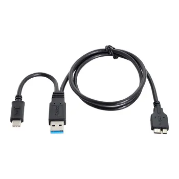 CY CYSM Micro USB 3.0 Cieľ Dátový Kábel do USB Combo-C, USB 3.1 Typ-C & USB3.0 Typ-Host pre Disk