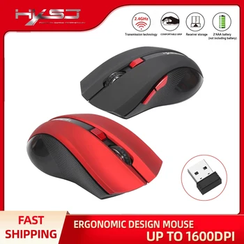 HXSJ Wireless Mouse 2.4 G Optické Prenosných Herných Myší S USB Prijímač 1600DPI 6 Tlačidiel Pre Počítač, Notebook, Home Office