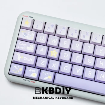 KBDiy 138 Kľúče/Set Star Králik Keycaps MDA Profil Fialová Roztomilý PBT Keycaps pre MX Mechanické Prepínanie Klávesnice 87/980/104/108 Kľúč