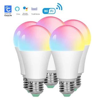 LVGEMS RGB Lampa Wifi Žiarovky Smart Home Stmievateľné Funkciu Časovača Cozylife App Control Podporuje Google Domov Alexa
