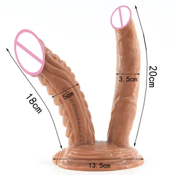 Obrovské Dvojité Dilda Double Penetrácia Pošvy a Konečníka Mäkké Realistický Penis Dvojité Čele Sexuálne Hračky pre Ženy Masturbácia 2#