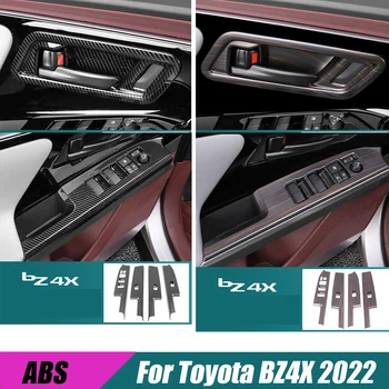 Pre Toyota BZ4X 2022 ABS Uhlíka/drevo Auto Dvere, Okno, sklo, Výťah Spínača/vnútorné dvere Miska rám, Kryt Výbava Príslušenstvo