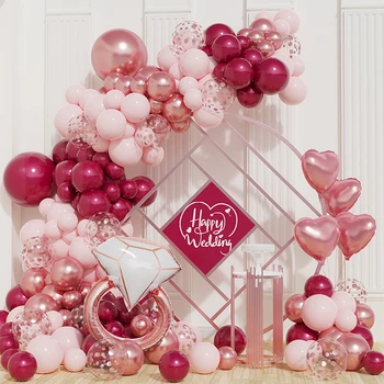 Ružový Balónik Garland Arch Svadby, Narodeniny Dekorácie Latex Baloon Krúžok Výročie Balóny Dekor Baby Sprcha