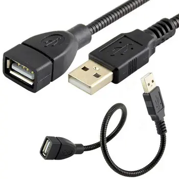 USB Pevný Predlžovací Kábel, Had Trubice, USB2.0 Držiak Kábla, Rotujúce Kovové Hadice, Napájanie Samec A Samica Predlžovací Kábel
