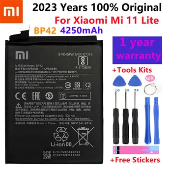 100% Originálne BP42 Batérie Pre Xiao Mi 11 Lite BP42 Originálne Náhradné Batérie Telefónu Batérie Bateria 4250mAh S Nástrojmi