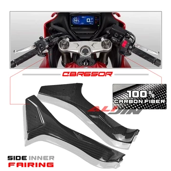 100% Reálne Suché Uhlíkových Vlákien Kapotáže Pre Honda CBR650R 2019-2023 Motocykel Prednej strane Prístrojovej Dosky Strane Vnútorné Horské Kryt Panel