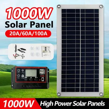 1000W Solárny Panel 12V Solárne 10A-60A Regulátora Solárneho Panelu pre Telefón RV Auto MP3 PAD Nabíjačku Vonkajšie Batérie Dodanie