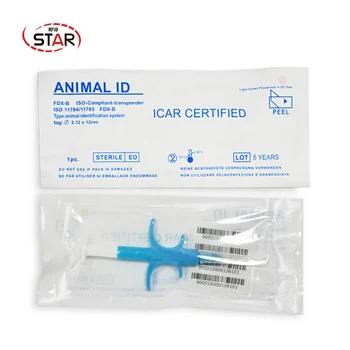 (100ks ) ISO FDX-B Mačka, Pes Mikročip Zvierat Striekačku ID Implantát Pet Čip Ihly Ovp RFID Injektor PET Tag Pre Akvakultúru Ryby