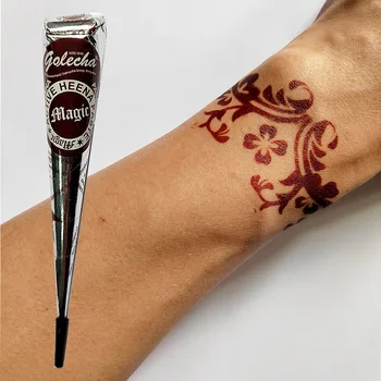 12pcs Prírodné Dočasné Flash Tetovanie Vložiť Black Henna Farba Tela Umenie Jednorazové Kužele Sexy Tetovanie Krém Indian Svadobné Móda