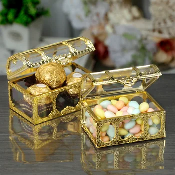 12Pcs vydlabaných Pokladom, Strieborné Plastové Obaly v Európskom štýle Candy Box Spoločník Svadobný Dar Box Šperky Skladovanie