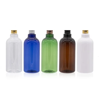 14PCS 500 ml Prázdne Kozmetické PET Fľaše S Hliníkovým Spp Veľké Kvapaliny Plastový obal Kozmetika Obalu, Kontajnera, hnedá, modrá