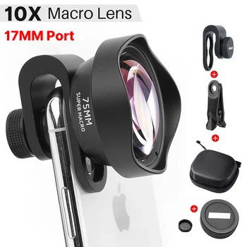 17 mm 10X Makro Objektív Univerzálny Pre iPhone X XS 11 12 13 Mini Pro Max Samsung S8 S9 S10 S20 S21 Huawei Xiao Telefón Objektív