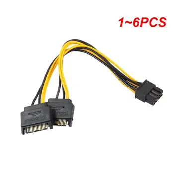 1~6PCS 20 cm čierna 15 Pin SATA Male na 4 Pin Disketovú Jednotku, Napájací Kábel pre Disketové Jednotky USB3.0 Extender Karty