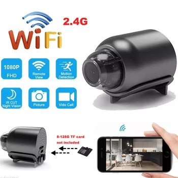 2.4 G wifi mini vzdialený dohľad kamera, detekcia pohybu infračervené nočné videnie 1080P HD pixelov 140 ° široký uhol domov, wifi, cam