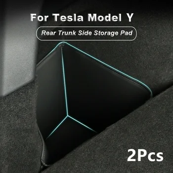 2 KS batožinového priestoru Bočné PU Kožené Úložný Box Cargo Organizátor Pad Príslušenstvo Pre Tesla Model Y 2021