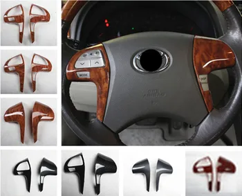 2 ks/veľa ABS uhlíkových vlákien zrna alebo drevené zrna volantu, dekorácie kryt pre 2006-2011 Toyota camry 6 MK6
