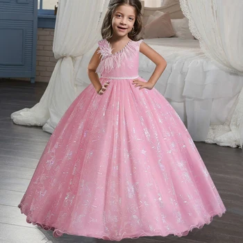 2023 Nové Dievčenské Formálne Biely Načechraný detské Svadobné Šaty Jedno Rameno Elegantné Dievčenské Strany Večerné Šaty Dievčenské Oblečenie