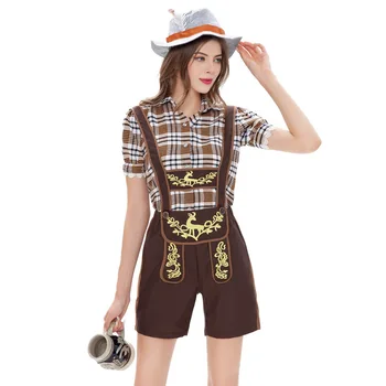 2023 Nové Karneval nemecké Pivo Oblečenie pre Dospelých Žien Kockované Nohavice Vyhovovali Bavorsko Dingdong Oblečenie, Spodné Tričko