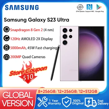 2023 Nový Samsung Galaxy S23 Ultra 5G Smartphone Snapdragon 8 Gen 2 200MP Qual Fotoaparát, Mobilný Telefón 6.8