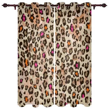 2023 Zvierat Farba Leopard Tlač Okna Záclony, Závesy pre Obývacia Izba Dekoratívne Predmety Spálňa Domova Panely 2