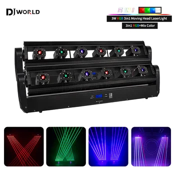 2PC/Set 3000mW Laser Pohyblivé Hlavy Svetlo RGB 3in1 6 Oči DMX Regulátor Fáze Laser Bar, DJ, Disco Party, Svadobné Mieste Lúč Osvetlenie