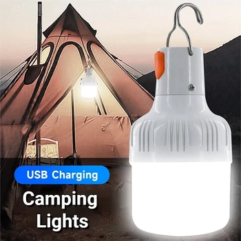 3 Režimy Vonkajšie USB Nabíjateľné Mobile LED Žiarovky Núdzové Svetlo Prenosné Hákmi Camping Svetlá Domova Nočné Svetlo