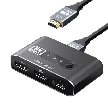 3 V 1 Z Kompatibilný s HDMI Prepínač pre Výber Podporuje 4K@120Hz HD Kompatibilný s HDMI Výber Switcher Pre Herné Konzoly