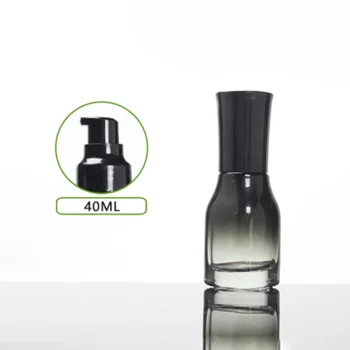 40ml štvorcového tvaru čierna sklenená fľaša čerpadla veko hmly postrekovač lotion/emulzie/sérum/nadácie/toner/voda jemné hmlu postrekovač