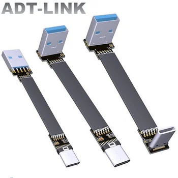 5-300 L Tvarované Konektor USB3.1 Typ-C, USB Nabíjací Kábel, 90-Stupňový Uhol FPC Páse s nástrojmi Ploché Synchronizáciu Údajov Prenos Kábel Drôt Line