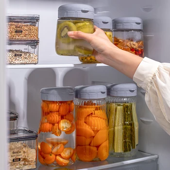 500/980ml hermeticky uzavretých Jar potravinársky Skleného pohára Kimchi Pickles Nakladané Jar Prenosné Zrna, Skladovanie Fliaš Kuchyňa Skladovanie Nádoba
