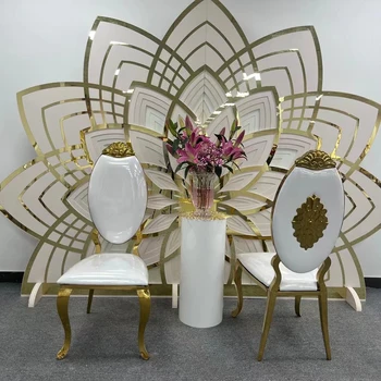 50PCS nádherné jedálenský nábytok svadobné zlaté kreslo z nehrdzavejúcej ocele akryl späť banketové stoličky, stoličky pre obývacia izba