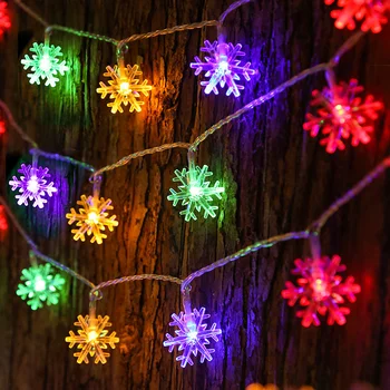 6/10M Snowflake LED Reťazec Svetlo Víla Svetlo Vianočný Stromček Garland Dekorácie pre Domov Vianoce, Santa Claus Darčeky na Nový Rok Ornament