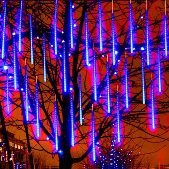 8 Skúmaviek meteorický dážď Led Reťazec Svetlá Ulica Girlandy Ozdoby na Vianočný Stromček pre Vonkajšie Nový Rok Víla Záhradné Osvetlenie 2024