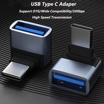 90 Stupňov USB Typu C OTG Adaptér Typ-C, USB-C Samec Na USB 3.1 Žena Converter Pre Macbook Samsung S20 Huawei USBC OTG Konektor