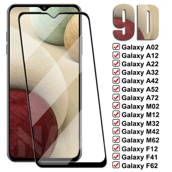 9D Ochranné Sklo Na Samsung Galaxy A02 A12 A22 A32 A42 A52 A72 Tvrdeného Skla M02 M12 M32 M42 M62 F12 F41 F52 F62 Film Prípade