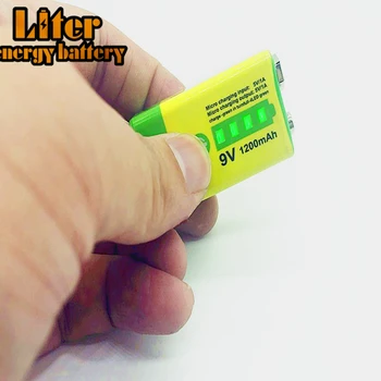 9V 6F22 Micro USB 1200mAh nabíjateľná lítium-iónová batéria pre požiarny alarm bezdrôtový mikrofón Gitara EQ Intercom Multimeter