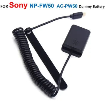 AC-PW20 NP-FW50 Figuríny Batérie USB Typu C, Power Bank Kábel Pre Sony NEXC3 NEXC5 NEX7 A3500 A5100 A5000 A7000 SLTA33 A7R A7M2 A7II