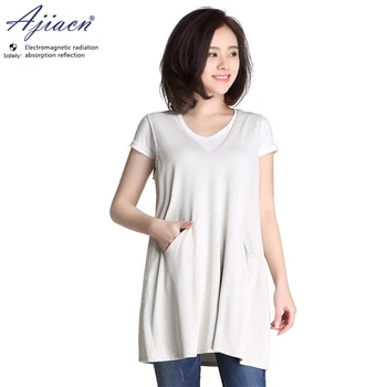 Ajiacn Elektromagnetického žiarenia ochranné 100% strieborné vlákno šaty EMF tienenie tvaru tehotná žena oblečenie