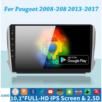 Android 10 Auto Stereo Peugeot 2008 208 Série 2012-2018 Multimediálne Stereo Auta GPS Prehrávač, Navigácia GPS, Rádio Žiadne DVD