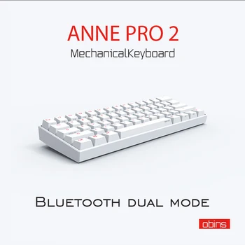 Anne Pro 2 60% Mechanické Klávesnice Bezdrôtová Typ-C, Podsvietený RGB Prenosný Mini Klávesnica Kailh Box Biela Červená Hnedá Prepínač