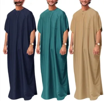 Arabský Dubaj Dlhé Tričko Šaty Pakistanskej Islamskej Moslimských Mužov Oblečenie Abaya Kaftan Moslimských Módne Thobe Plus Veľkosť 5XL 4XL Kaftane