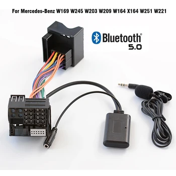 Auto Bluetooth 5.0 Hudby Audio Adaptér Kábel Mikrofónu Pre Mercedes-Benz W169 W245 W203 W209 W164 X164 W251 W221 R230 CD20 30