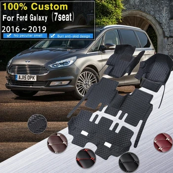 Auto Podlahové Rohože Pre Ford Galaxy Mk IV 3 2016~2019 7seat Auto Častí Interiéru Nepremokavá Podlaha Mat Auto Mat Úplnú Sadu Auto Príslušenstvo