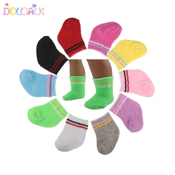 Bábika Ponožky Farebné Pruhované Ponožky Oblečenie Príslušenstvo Pre 43 cm Baby Nové Bron&American 18-Palcové Dievča Bábiku,OG,1/3 BJD Dievča Bábiku Hračka