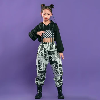 Detský Karneval Hip Hop Oblečenie Oblečenie Hoodie Plodín Tank Topy Streetwear Tlač Nohavice pre Dievča, Chlapca, Jazz Dance Nosiť Kostým Oblečenie