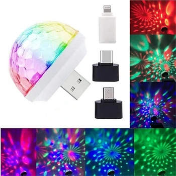 Disko Svetlá, Mini USB Farebné Svetlá, samohybné Crystal Magic Ball Fáze Svetlá, USB Port, Napájanie, Dobrá Voľba