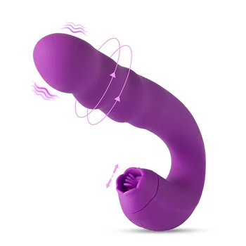 Dospelých Penis Sexuálne Hračky 3in1 Klitorálny Lízanie Rotujúce G-Spot Vibrátor pre Ženy Mačička Jazyk Vaginálne Dildo Stimulátor pre Ženy