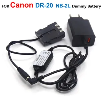DR-20 DR-700 NB-2L Falošné Batéria+USB, C Power Bank Kábel+PD Nabíjačka Pre Canon S45 S60, S70 S80 S50 G7 G9 EOS 350D 400D Rebel XT