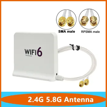 Dual-Kábel 2*2 WiFi6 Antény 2.4 G 5.8 G DualBand Zosilňovač 8dBi WiFi Signál Booster Omni anténu pre Sieťovú Kartu Router, Modem